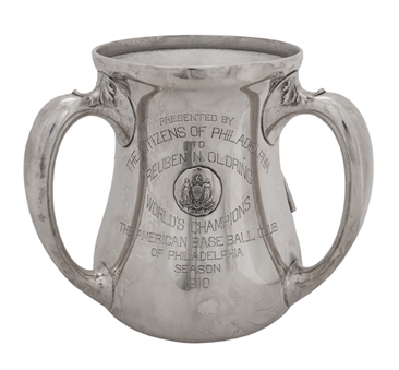 1910 Philadelphia Athletics World Series Championship Player Trophy Presented To Reuben N. Oldring (PSA/DNA)